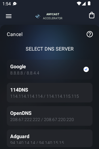 ANYCAST加速器安卓版android下载效果预览图
